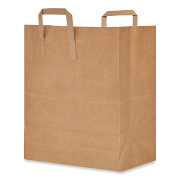 Handle Bag, 1/7 BBL Size, 70# Basis Weight, Flat Handles, 12" x 7" x 14", Kraft, 300/Bundle