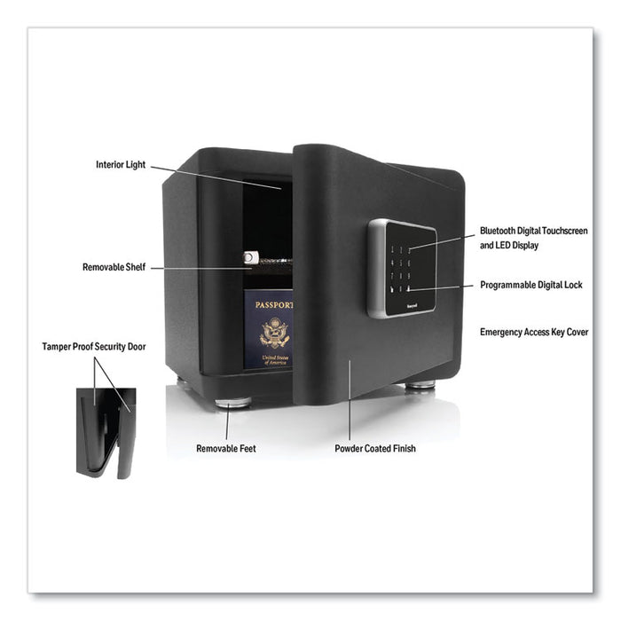 Bluetooth Smart Safe with Touch Screen, 15 x 11.8 x 11.8, 0.97 cu ft, Black