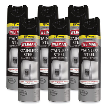 Stainless Steel Cleaner and Polish, 17 oz Aerosol Spray, 6/Carton