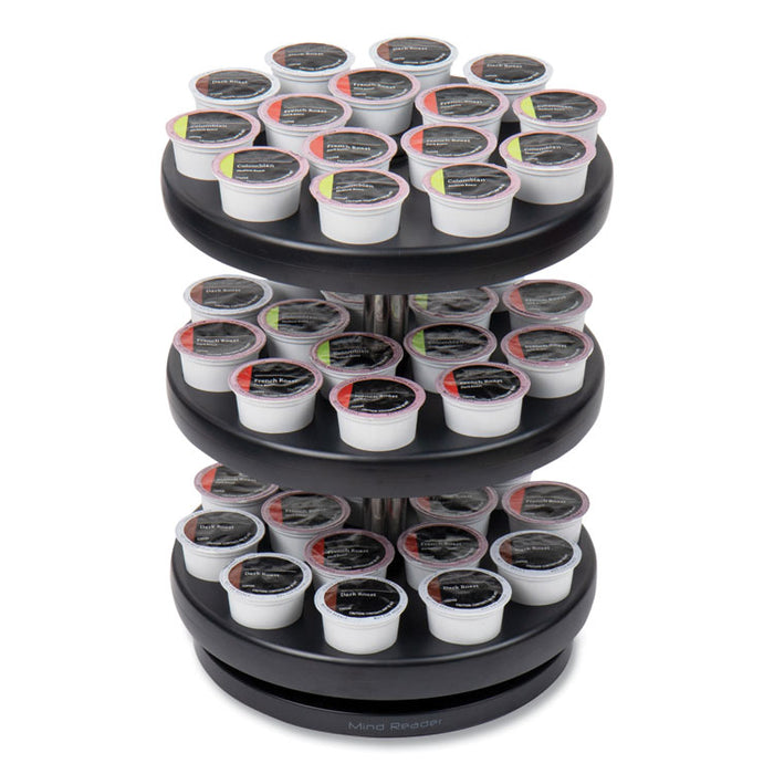 Anchor Collection 3-Tier Single Serve Pod Carousel Countertop Organizer, 9.5 x 9.5 x 11.75, Black