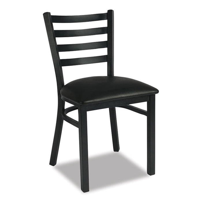 White Horse Series Side Chairs, Supports Up to 300 lb, 18" Seat Height, Black Seat/Back/Base