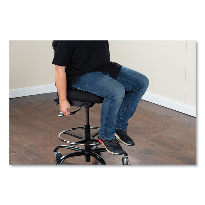 Vue Heavy-Duty Extended-Height Stool, Supports Up to 350 lb, 23" to 32.5" Seat Height, Black Vinyl Seat, Black Base