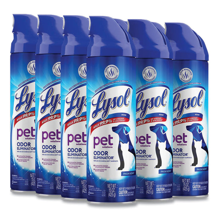 Disinfectant Spray II Pet Odor Eliminator, Fresh Scent, 15 oz Aerosol Spray, 12/Carton