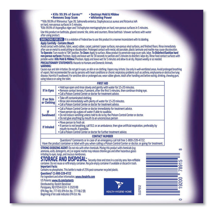 Mold and Mildew Remover with Bleach, Ready to Use, Unscented, 32 oz Spray Bottle
