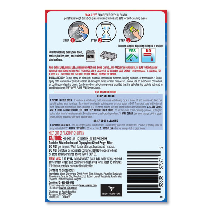 Fume-Free Oven Cleaner, 14.5 oz Aerosol Spray