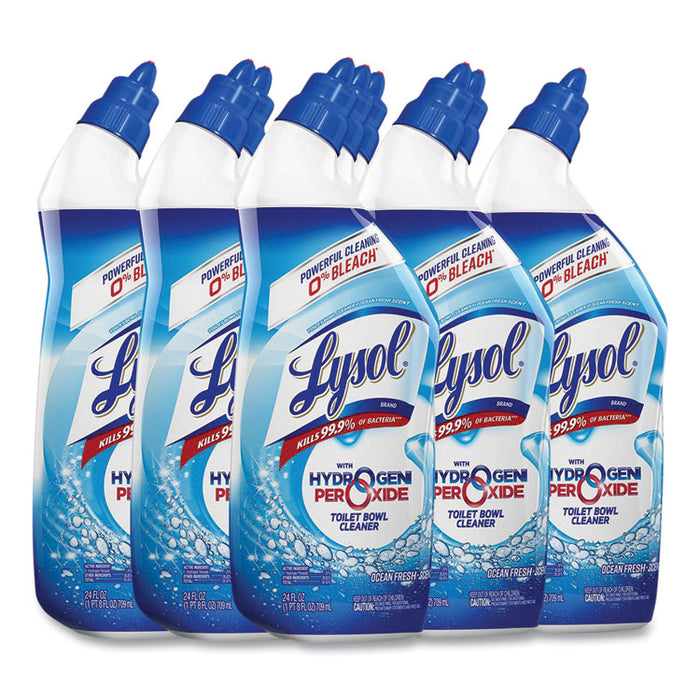 Toilet Bowl Cleaner with Hydrogen Peroxide, Ocean Fresh Scent, 24 oz Angle-Neck Bottle, 9/Carton