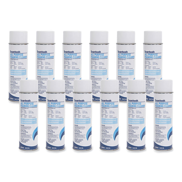 All-Purpose Foaming Cleaner with Ammonia, Fragrance-Free, 19 oz Aerosol Spray, 12/Carton