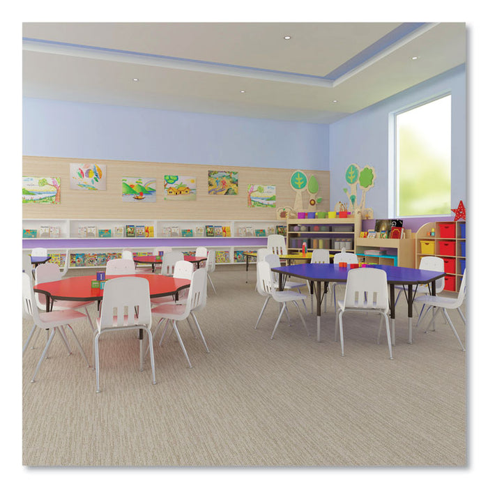 Dry-Erase Markerboard Activity Tables, Rectangular, 48" x 24" x 19" to 29", White Top, Black Legs, 4/Pallet
