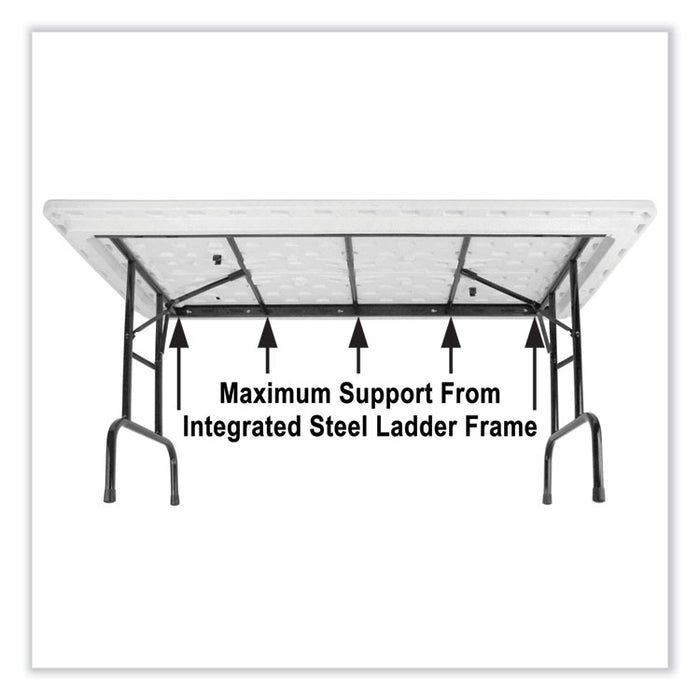 Adjustable Folding Tables, Rectangular, 72" x 30" x 22" to 32", Green Top, Black Base, 4/Pallet