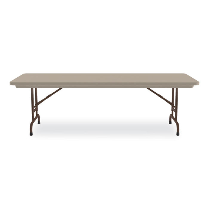 Adjustable Folding Tables, Rectangular, 96" x 30" x 22" to 32", Mocha Granite Top, Brown Legs, 4/Pallet