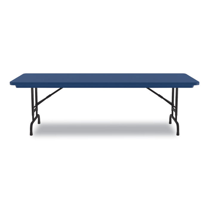 Adjustable Folding Tables, Rectangular, 60" x 30" x 22" to 32", Blue Top, Black Legs, 4/Pallet