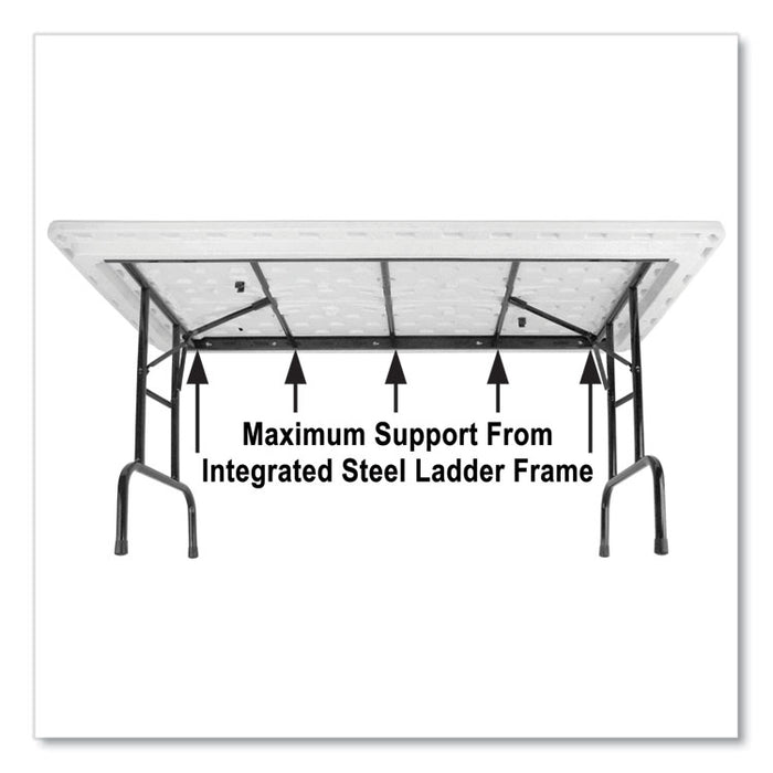 Adjustable Folding Table, Rectangular, 48" x 24" x 22" to 32", Gray Granite Top, Black Legs, 4/Pallet