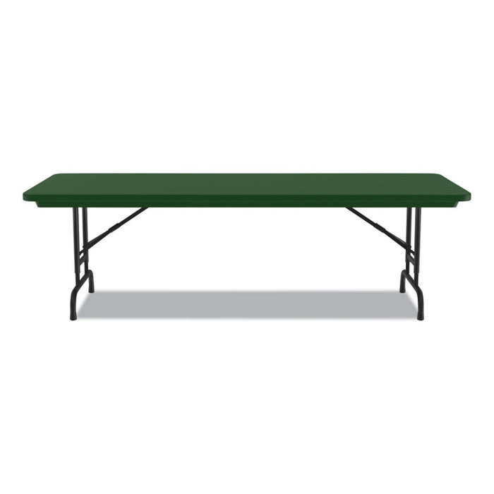 Adjustable Folding Tables, Rectangular, 60" x 30" x 22" to 32", Green Top, Black Legs, 4/Pallet