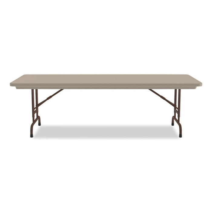 Adjustable Folding Tables, Rectangular, 72" x 30" x 22" to 32", Mocha Granite Top, Brown Legs, 4/Pallet