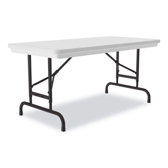 Adjustable Folding Table, Rectangular, 48" x 24" x 22" to 32", Gray Granite Top, Black Legs, 4/Pallet