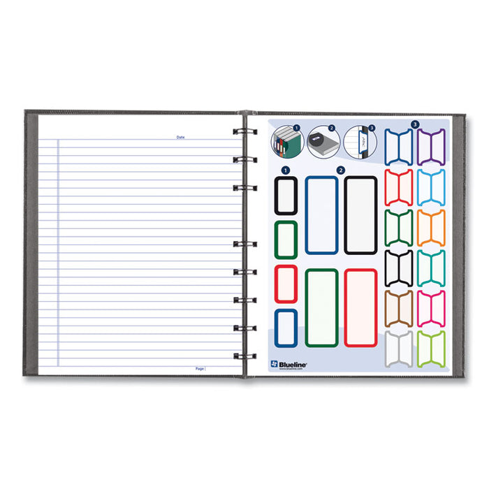 NotePro Notebook, 1-Subject, Medium/College Rule, Cool Gray Cover, (75) 9.25 x 7.25 Sheets