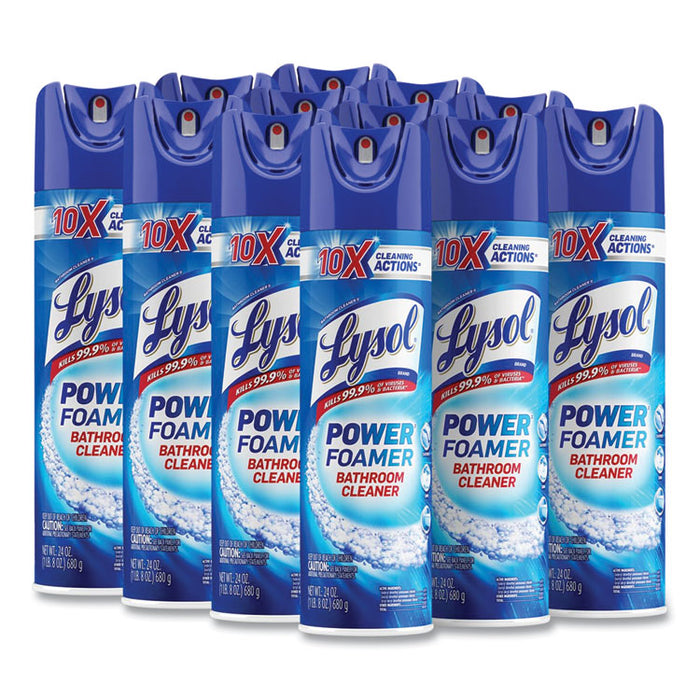Power Foam Bathroom Cleaner, Unscented, 24 oz Aerosol Spray, 12/Carton