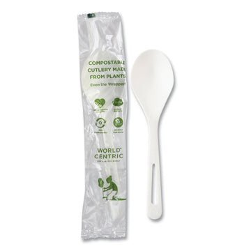 TPLA Wrapped Cutlery, Soup Spoon, Plastic, Light Beige, 750/Carton