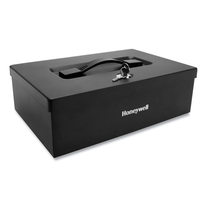 Fire Resistant Steel Security Box with Key Lock, 12.7 x 8.8 x 4.1, Black
