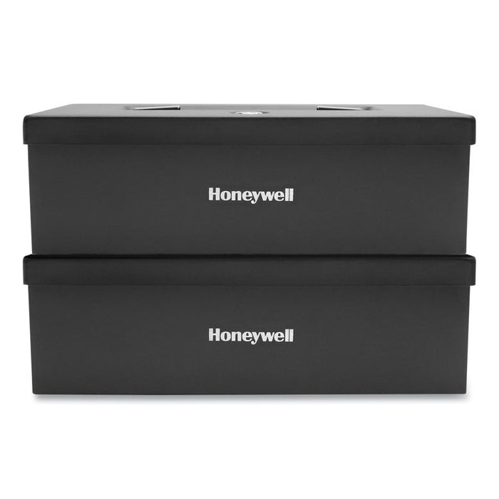 Fire Resistant Steel Security Box with Key Lock, 12.7 x 8.8 x 4.1, Black