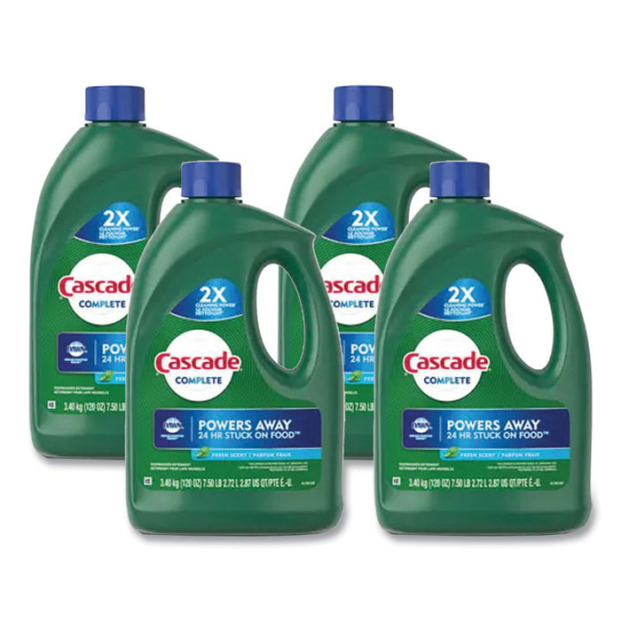 Complete Gel Dishwasher Detergent, Fresh Scent, 120 oz Bottle, 4/Carton