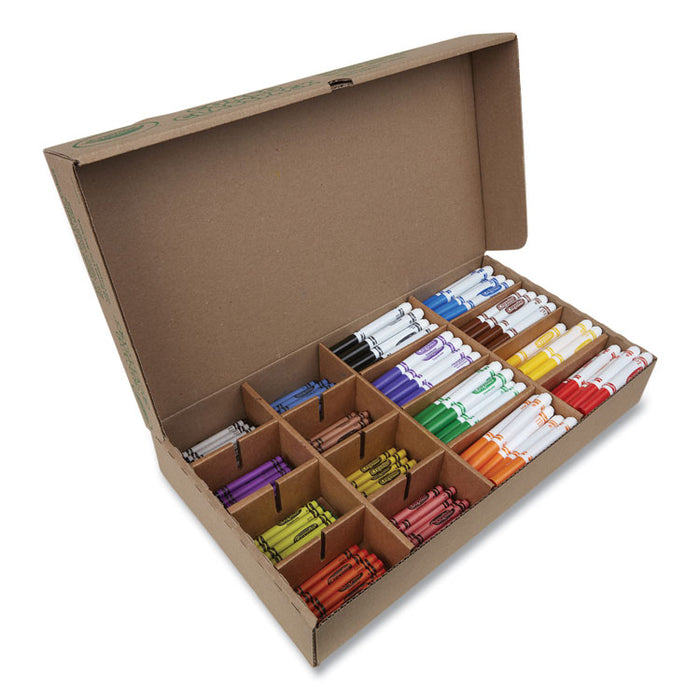 Crayons and Markers Combo Classpack, Eight Colors, 256/Set