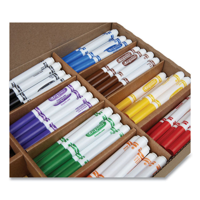 Crayons and Markers Combo Classpack, Eight Colors, 256/Set