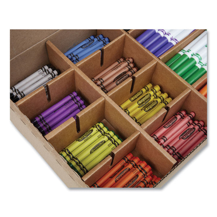 Crayons and Markers Combo Classpack, Eight Colors, 256/Set