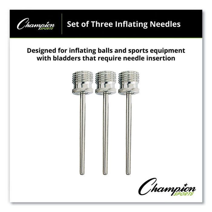 Nickel-Plated Inflating Needles for Electric Inflating Pump, 3/Pack