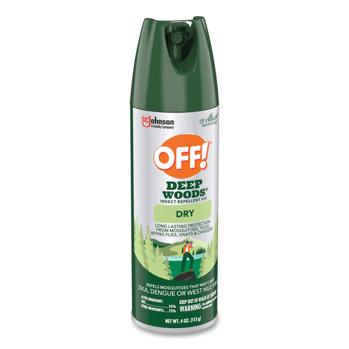 Deep Woods Dry Insect Repellent, 4 oz Aerosol Spray, 12/Carton