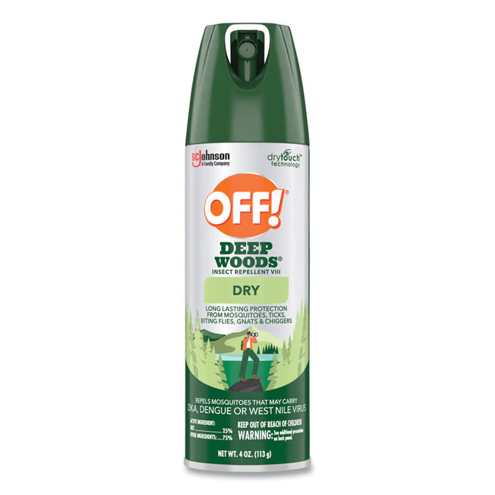 Deep Woods Dry Insect Repellent, 4 oz Aerosol Spray, 12/Carton