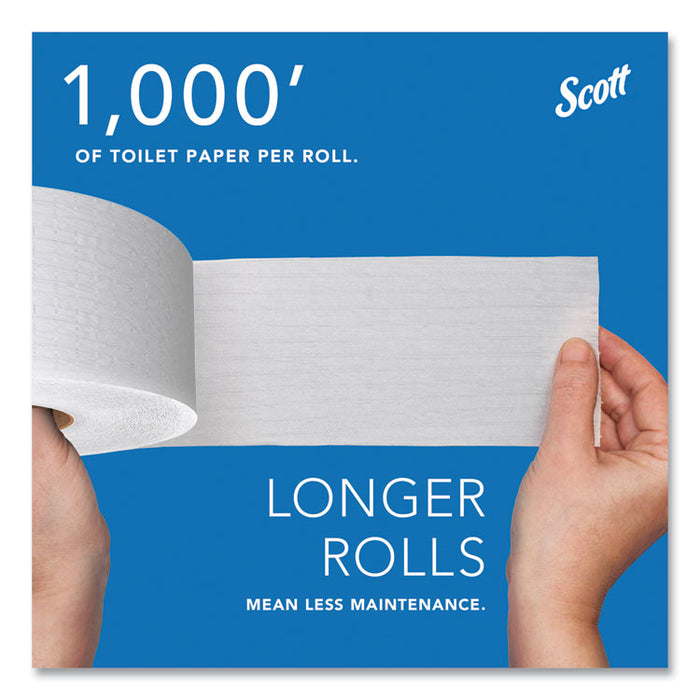 Essential JRT Jumbo Roll Bathroom Tissue, Septic Safe, 2-Ply, 3.55" x 1,000 ft, White, 4 Rolls/Carton