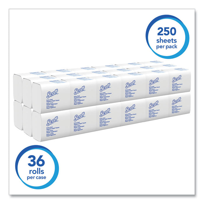 Hygienic Bath Tissue, Septic Safe, 2-Ply, White, 250 Sheets/Pack, 36 Packs/Carton