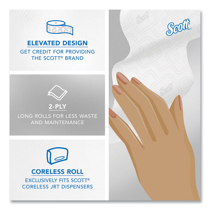 Essential Coreless JRT, Septic Safe, 2-Ply, 3.75" x 1,150 ft, White, 12 Rolls/Carton