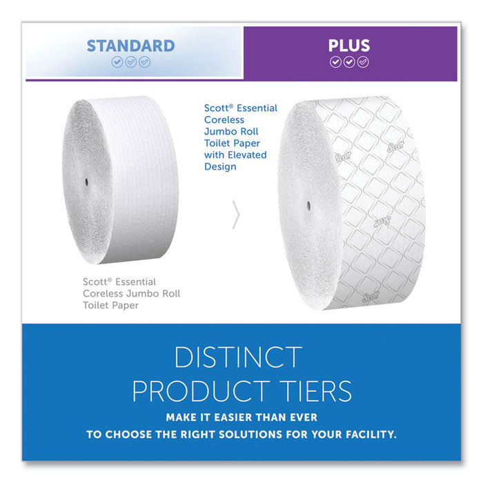 Essential Coreless JRT, Septic Safe, 2-Ply, 3.75" x 1,150 ft, White, 12 Rolls/Carton