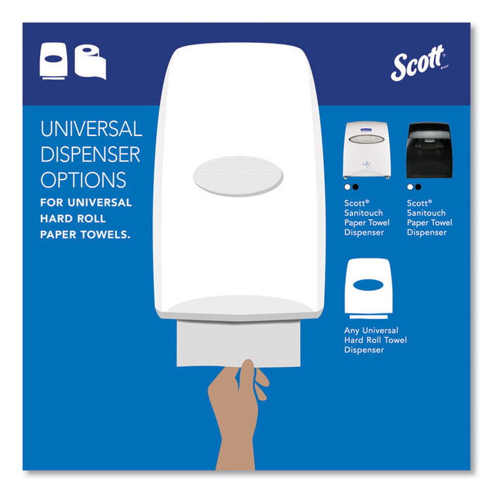 Essential High Capacity Hard Roll Towels for Business, Absorbency Pockets, 1-Ply, 8" x 1,000 ft, 1.5" Core, White,12 Rolls/CT