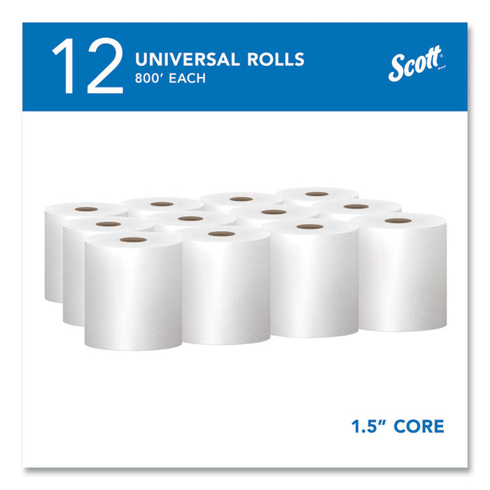 Essential Hard Roll Towels for Business, Absorbency Pockets, 1-Ply, 8" x 800 ft, 1.5" Core, White, 12 Rolls/Carton
