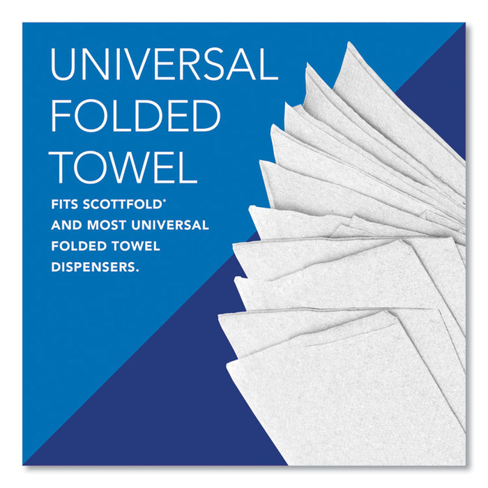 Pro Scottfold Towels, 1-Ply, 9.4 x 12.4, White, 175 Towels/Pack, 25 Packs/Carton