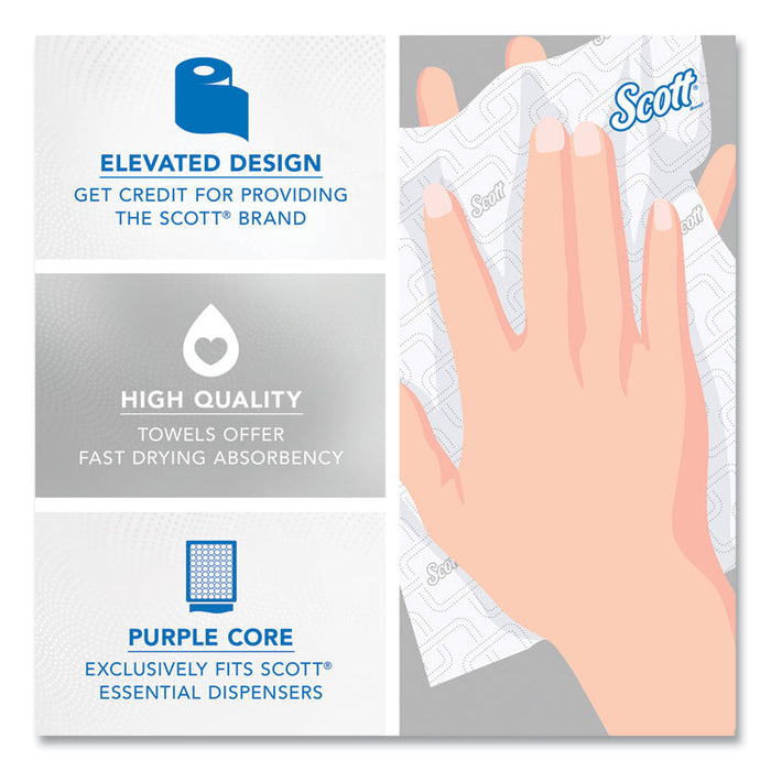 Essential High Capacity Hard Roll Towel, 1-Ply, 8" x 950 ft, White, 6 Rolls/Carton