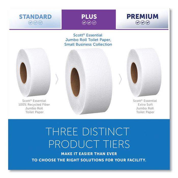 Essential JRT Jumbo Roll Bathroom Tissue, Septic Safe, 2-Ply, 3.55" x 1,000 ft, White, 4 Rolls/Carton