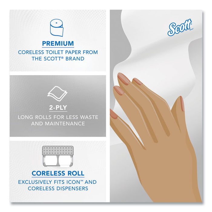 Essential Coreless SRB Bathroom Tissue, Septic Safe, 2-Ply, White, 1,000 Sheets/Roll, 36 Rolls/Carton