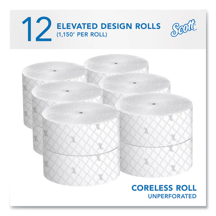 Essential Coreless JRT, Septic Safe, 2-Ply, 3.75" x 1,150 ft, White, 12 Rolls/Carton