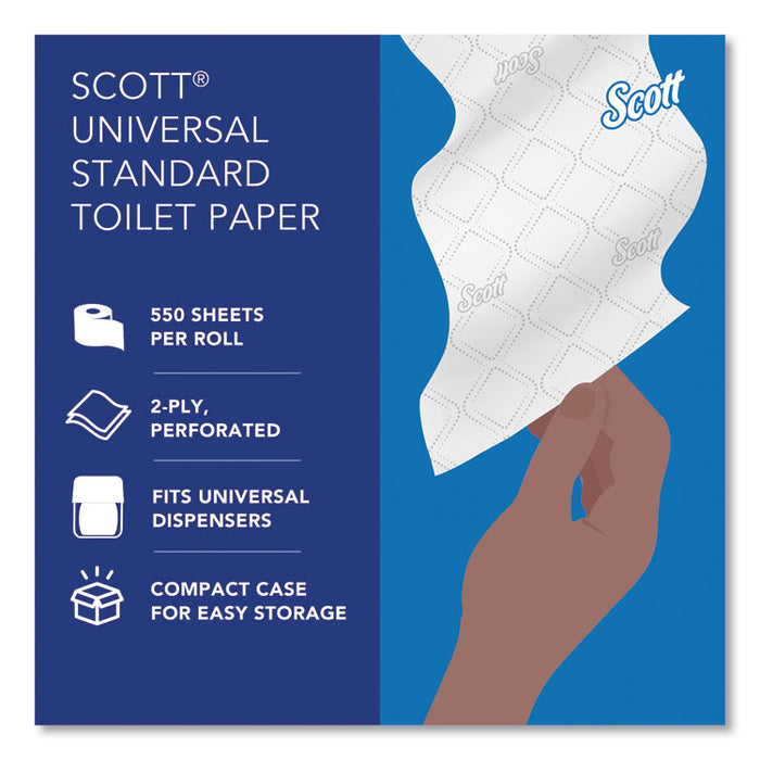 Essential Standard Roll Bathroom Tissue for Business, Septic Safe, 2-Ply, White, 550 Sheets/Roll, 20 Rolls/Carton
