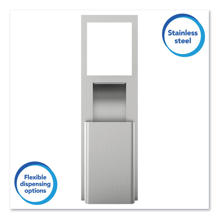MOD_COL Stainless Steel Recessed Wall Unit with Trash Receptacle, 11 x 4.5 x 54.5