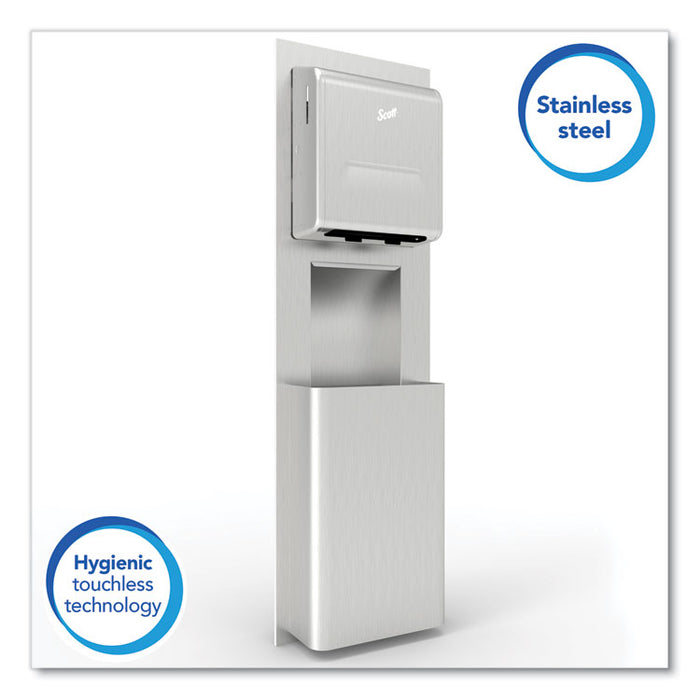 MOD_COL Stainless Steel Recessed Wall Unit with Trash Receptacle, 11 x 4.5 x 54.5