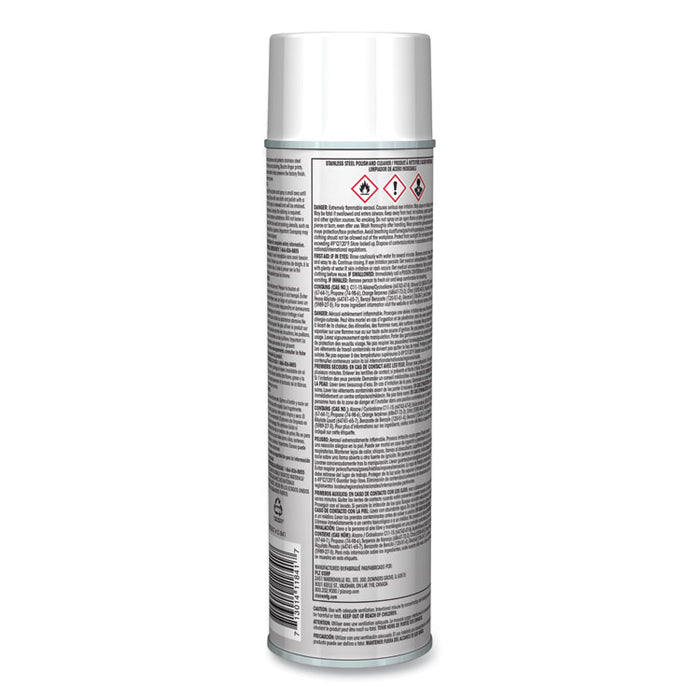 Stainless Steel Polish and Cleaner, 15 oz Aerosol Spray, Dozen