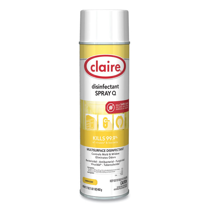 Spray Q Disinfectant, Lemon Scent, 17 oz Aerosol Spray, Dozen