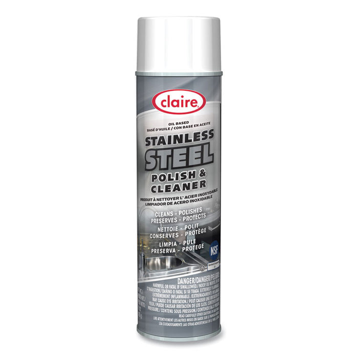 Stainless Steel Polish and Cleaner, 15 oz Aerosol Spray, Dozen