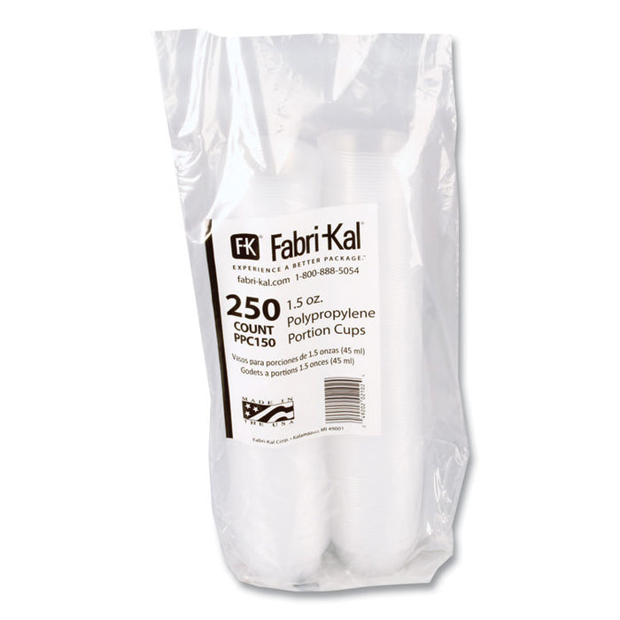 Portion Cups, 1.5 oz, Plastic, Clear, 250/Sleeve, 10 Sleeves/Carton