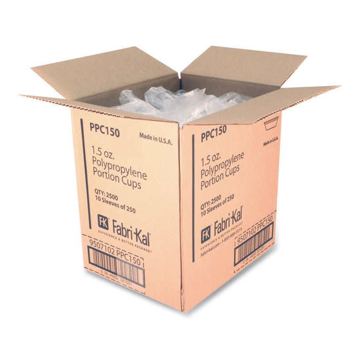 Portion Cups, 1.5 oz, Plastic, Clear, 250/Sleeve, 10 Sleeves/Carton